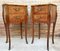 Antique Louis XV French Marquetry Marble Top Nightstands, Set of 2, Image 2