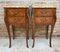 Antique Louis XV French Marquetry Marble Top Nightstands, Set of 2, Image 6