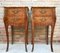 Antique Louis XV French Marquetry Marble Top Nightstands, Set of 2, Image 1