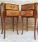 Antique Louis XV French Marquetry Marble Top Nightstands, Set of 2 5