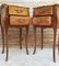 Antique Louis XV French Marquetry Marble Top Nightstands, Set of 2, Image 5