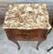 Antique Louis XV French Marquetry Marble Top Nightstands, Set of 2, Image 13