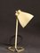 Mid-Century French Brass and Lacquered Metal with Triangle Base Table Lamp 8