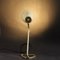 Mid-Century French Brass and Lacquered Metal with Triangle Base Table Lamp 4