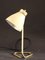 Mid-Century French Brass and Lacquered Metal with Triangle Base Table Lamp 7