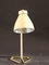 Mid-Century French Brass and Lacquered Metal with Triangle Base Table Lamp 6
