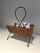 Black Lacquered Metal and Rattan Magazine Rack 12