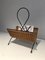 Black Lacquered Metal and Rattan Magazine Rack, Image 12