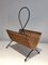 Black Lacquered Metal and Rattan Magazine Rack, Image 11