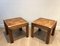Wood and Brass End Tables, Set of 2 1