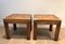 Wood and Brass End Tables, Set of 2 4