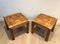 Wood and Brass End Tables, Set of 2 2