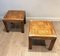 Wood and Brass End Tables, Set of 2 10