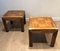 Wood and Brass End Tables, Set of 2 11