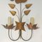 Vintage Brass Flower Sconces, Set of 2 7