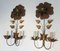 Vintage Brass Flower Sconces, Set of 2 11