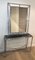 Chrome and Acrylic Glass Console Table and Mirror, Set of 2 1