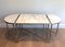 Tripartite Silver Metal Coffee Table with Carrara Marble Tops, Set of 3 1