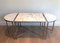 Tripartite Silver Metal Coffee Table with Carrara Marble Tops, Set of 3, Image 1