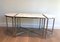 Tripartite Silver Metal Coffee Table with Carrara Marble Tops, Set of 3 3