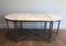 Tripartite Silver Metal Coffee Table with Carrara Marble Tops, Set of 3 2