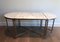 Tripartite Silver Metal Coffee Table with Carrara Marble Tops, Set of 3, Image 2
