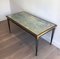 Patinated and Golden Steel Coffee Table in the style of Jacques Quinet 12