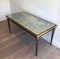 Patinated and Golden Steel Coffee Table in the style of Jacques Quinet, Image 12