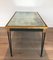 Patinated and Golden Steel Coffee Table in the style of Jacques Quinet 4