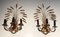 Golden Sconces with Wheat Spikes In the style of Coco Chanel, Set of 2 12