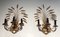 Golden Sconces with Wheat Spikes In the style of Coco Chanel, Set of 2 1