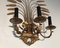 Golden Sconces with Wheat Spikes In the style of Coco Chanel, Set of 2 10