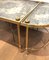 Tripartite Brass Coffee Table and Eglomized Mirrors from Baguès House, Image 8