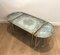 Tripartite Brass Coffee Table and Eglomized Mirrors from Baguès House 12