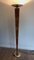 Wooden and Golden Metal Parquet Floor Lamp, Image 2