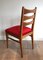 Red Velvet Oak Dining Chairs, Set of 6 7