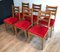 Red Velvet Oak Dining Chairs, Set of 6 12