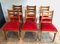 Red Velvet Oak Dining Chairs, Set of 6 1