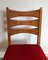 Red Velvet Oak Dining Chairs, Set of 6 8
