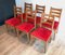 Chaises de Salon en Velours Rouge, Set de 6 2