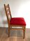 Red Velvet Oak Dining Chairs, Set of 6 4