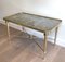 Brass and Eglomized Glass Top Table attributed to the Ramsay House, Image 12
