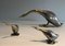 Silver Metal and Brass Ducks, Set of 3 12