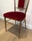 Brass and Red Velvet Chairs, Set of 4 11