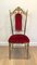 Brass and Red Velvet Chairs, Set of 4 5