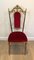 Brass and Red Velvet Chairs, Set of 4 4
