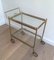 Neoclassical Style Brass Trolley Table with Removable Trays 2