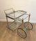 Rolling Table in Silver Metal & Brass, Image 3