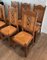 Brutalist Wood & Rattan Chairs, Set of 6 3