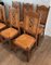 Brutalist Wood & Rattan Chairs, Set of 6, Image 3